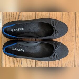 Rothy's Black Ballet Flats With Bow